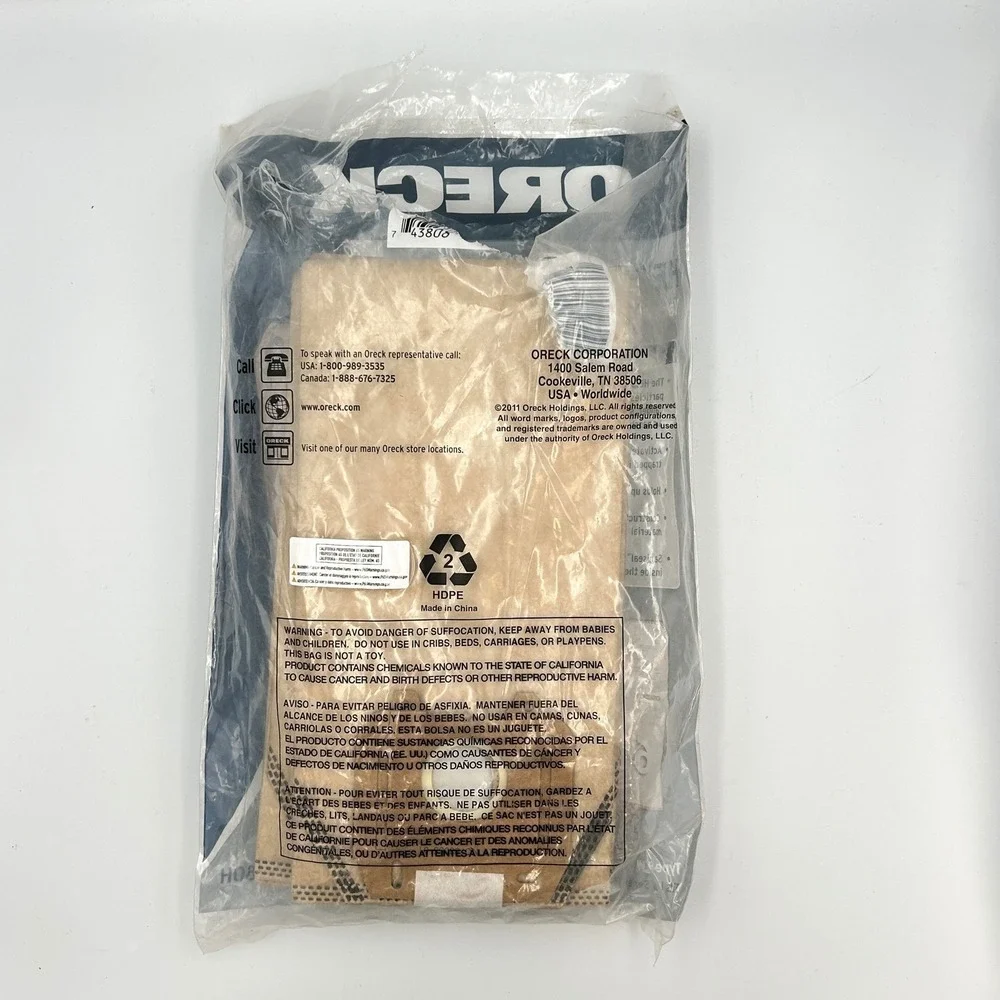 Oreck Magnesium HEPA Odor Fighting Vacuum Bags Type LW LWPK60H 4-Pack Tan
